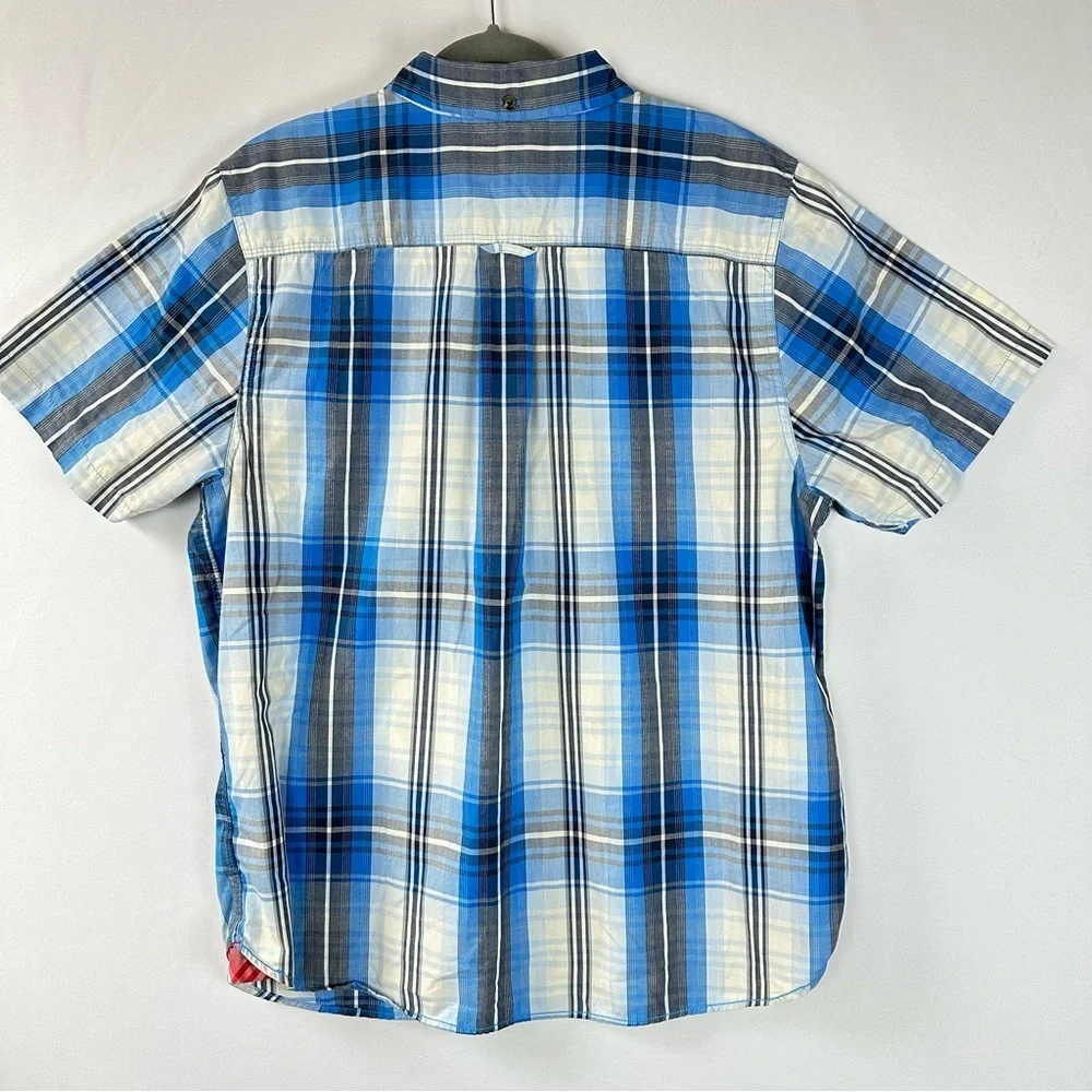 NORTH FACE Delridge Men's blue plaid short sleeve shirt - size XL